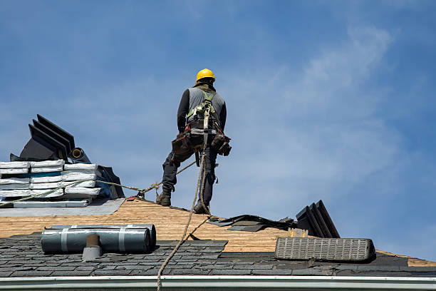 Professional Emergency Roof Repair technician working in West Concord, MN
